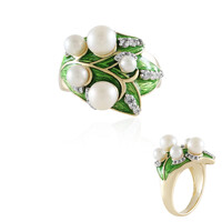 Anello in argento con Perla d'Acqua Dolce Bianca (Adela Silber)