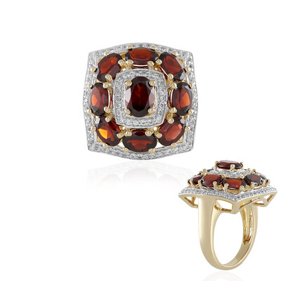 Anello in argento con Granato Mozambico