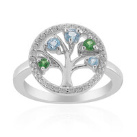 Anello in argento con Topazio Blu Svizzero