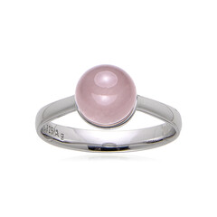 Anello in argento con Quarzo Rosa