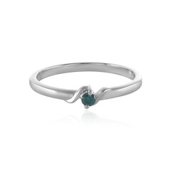 Anello in argento con Diamante Blu I3