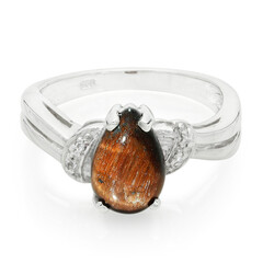 Anello in argento con Occhio di Tigre Rosso