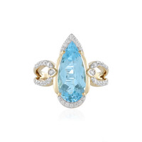 Anello in oro con Topazio Blu Svizzero (SUHANA)