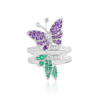Anello in argento con Onice Verde