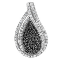 Ciondolo in argento con Diamante Nero