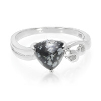 Anello in argento con Ossidiana Fiocco di Neve