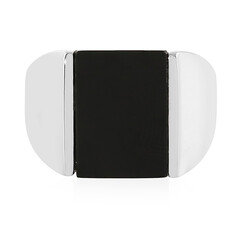 Anello da uomo in argento con Onice Nero