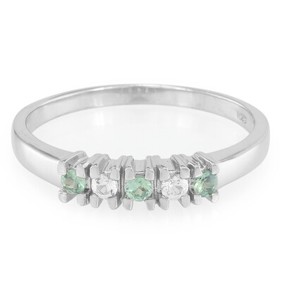 Anello in argento con Alessandrite Brasiliana e Zaffiro Bianco
