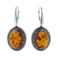 Orecchini in argento con Ambra Baltica