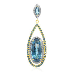 Ciondolo in oro con Topazio Blu Londra (AMAYANI)