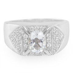 Anello da uomo in argento con Berillo Fancy