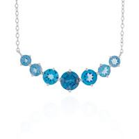 Collana in argento con Topazio Blu Londra