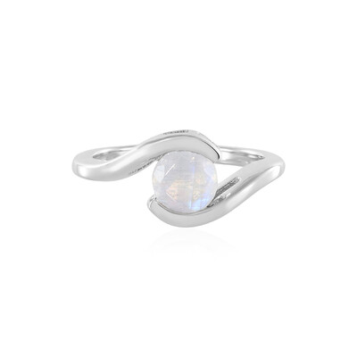 Anello in argento con Pietra di Luna Arcobaleno