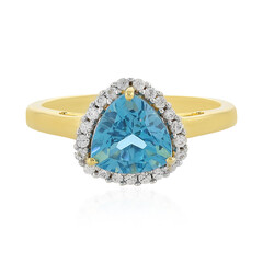 Anello in argento con Topazio Blu Svizzero
