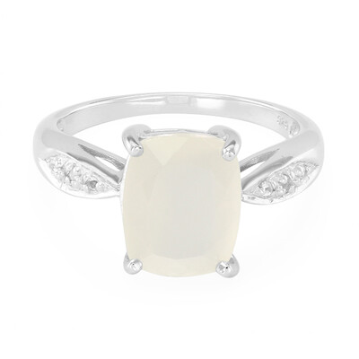 Anello in argento con Pietra di Luna Bianca