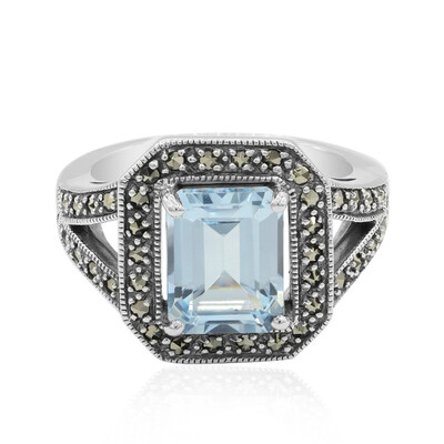 Anello in argento con Topazio Blu Cielo