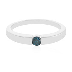 Anello in argento con Diamante Blu I3
