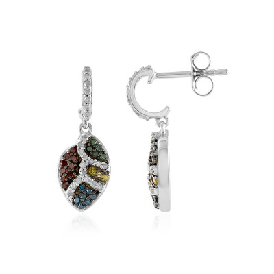 Orecchini in argento con Diamante Blu I3