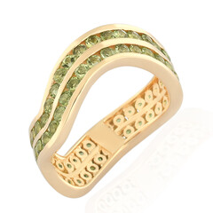 Anello in oro con Tormalina Verde Brasiliana (de Melo)