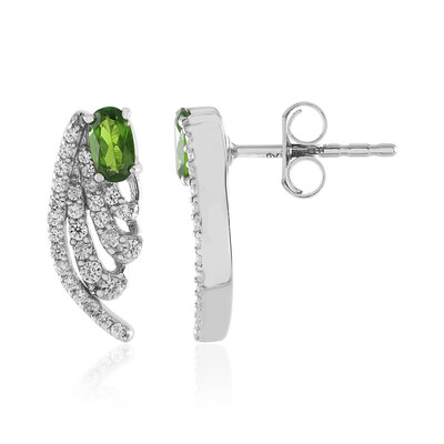 Orecchini in argento con Diopside Russo