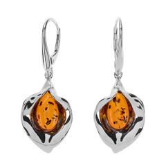 Orecchini in argento con Ambra Baltica