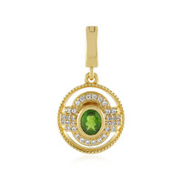Ciondolo in argento con Diopside Russo