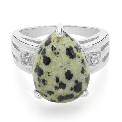 Anello in argento con Diaspro Dalmata