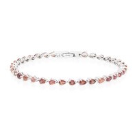 Bracciale in oro con Zaffiro Padparadscha (non riscaldato)