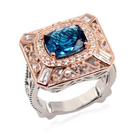 Anello in argento con Topazio Blu Londra (Dallas Prince Designs)