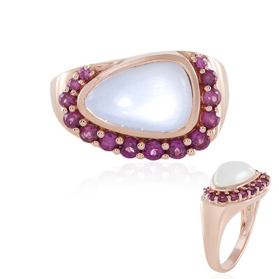 Anello in argento con Pietra di Luna Bianca (KM by Juwelo)