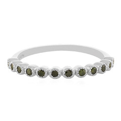 Anello in argento con Diamante Verde I3