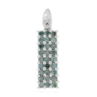 Ciondolo placcato in platino con Diamante Fancy