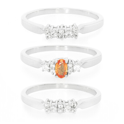 Anello in argento con Zaffiro Padparadscha