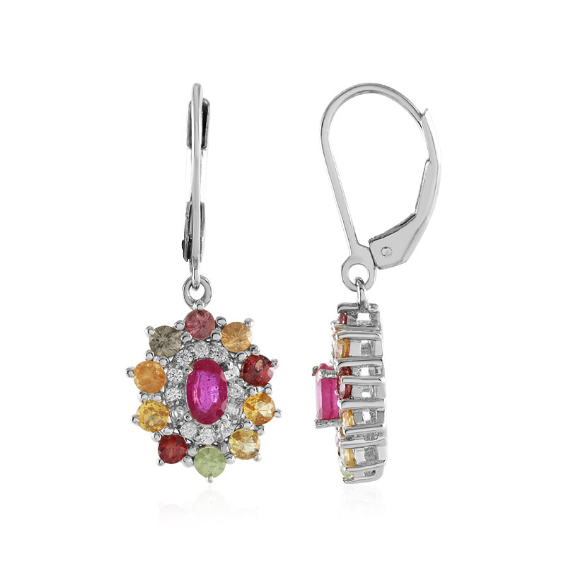 Elli Orecchini A Perno Donna Argento 925 Con Zaffiro Sintetico A Goccia - Gioiello Femminile Moto Liberty, Regalo Ideale, Design Germania