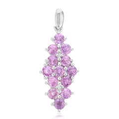 Ciondolo in argento con Zaffiro Ceylon Porpora (non riscaldato)