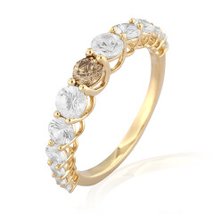 Anello in oro con Diamante Champagne I2 (de Melo)