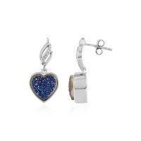 Orecchini in argento con Agata Glitter Blu