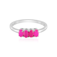 Anello in argento con Calcedonio Lampone