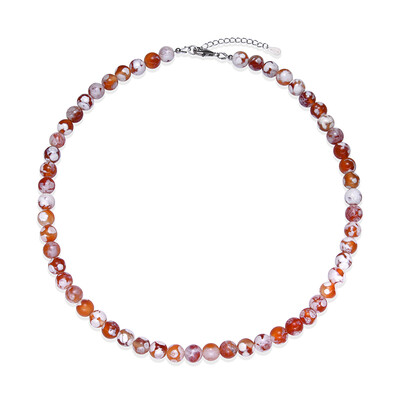 Collana in argento con Agata Fiori di Ciliegio