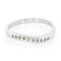 Anello in argento con Diamante Verde Smeraldo
