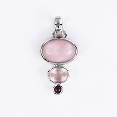 Ciondolo in argento con Opale Andino Rosa