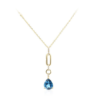 Collana in oro con Topazio Blu Londra