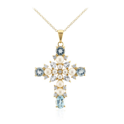 Collana in argento con Topazio Blu Cielo
