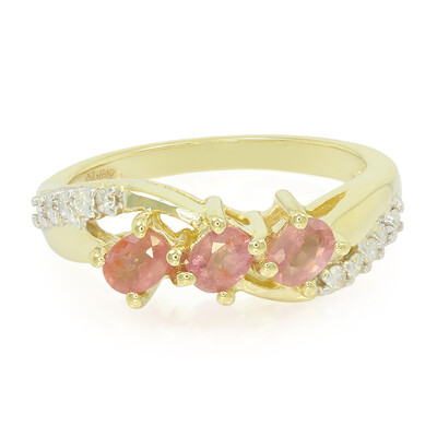 Anello in oro con Zaffiro Padparadscha (non riscaldato)