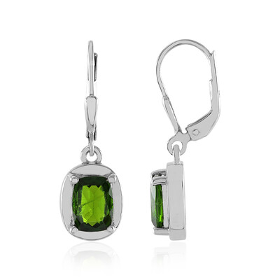 Orecchini in argento con Diopside Russo