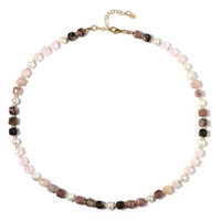 Collana in argento con Quarzo Rosa (Riya)