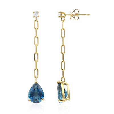 Orecchini in oro con Topazio Blu Londra