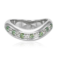 Anello in argento con Alessandrite Brasiliana e Zaffiro Bianco