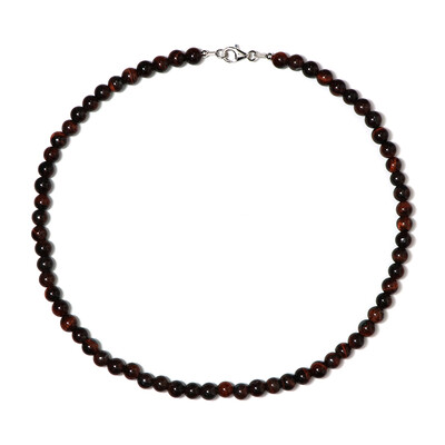Collana in argento con Occhio di Tigre Rosso