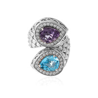 Anello in argento con Topazio Blu Svizzero (Dallas Prince Designs)